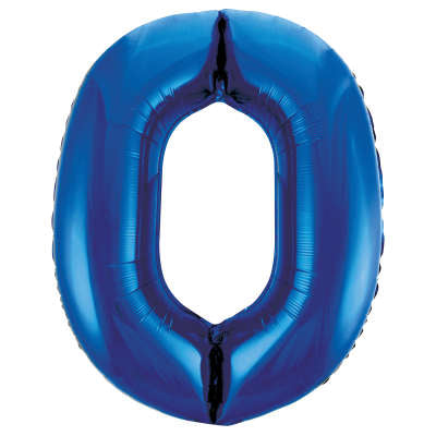 34" Helium Blue Number 0 Balloon (Pk5)